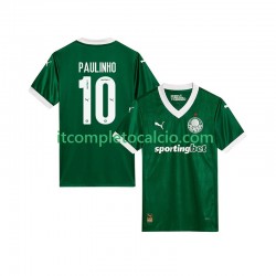 Maglia Palmeiras Paulinho 10 Divisa Home 2025-2026 Manica Corta ,Uomo