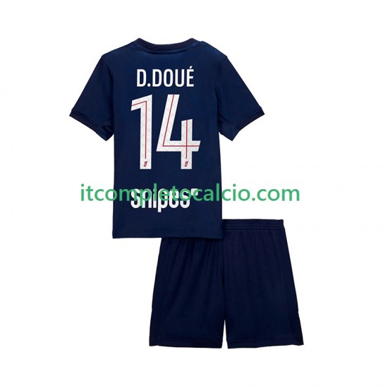 Maglia Paris Saint-Germain Desire Doue 14 Divisa Home 2025-2026 Manica Corta ,Bambino