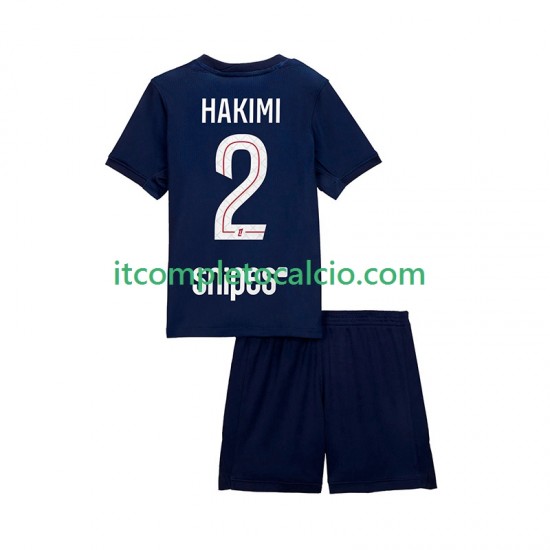 Maglia Paris Saint-Germain Hakimi 2 Divisa Home 2025-2026 Manica Corta ,Bambino