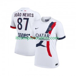 Maglia Paris Saint-Germain Joao Neves 87 Divisa Away 2025-2026 Manica Corta ,Uomo