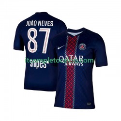 Maglia Paris Saint-Germain Joao Neves 87 Divisa Home 2025-2026 Manica Corta ,Uomo