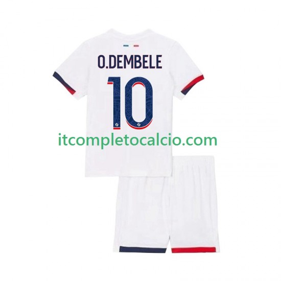 Maglia Paris Saint-Germain Ousmane Dembele 10 Divisa Away 2025-2026 Manica Corta ,Bambino
