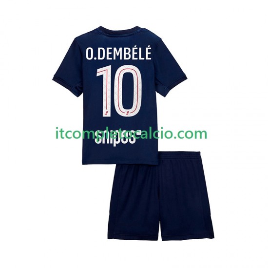 Maglia Paris Saint-Germain Ousmane Dembele 10 Divisa Home 2025-2026 Manica Corta ,Bambino