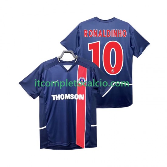 Maglia Paris Saint-Germain RONALDINHO 10 2003 Retro Divisa Home 2002 Manica Corta ,Uomo