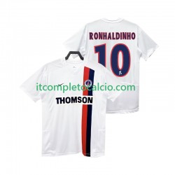 Maglia Paris Saint-Germain RONHALDINHO 10 2003 Retro Divisa Away 2002 Manica Corta ,Uomo