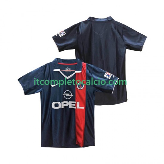 Maglia Paris Saint-Germain 2001 Retro Divisa Home 2002 Manica Corta ,Uomo