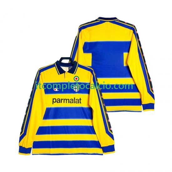 Maglia Parma 2000 Retro Divisa Home 1999 Manica Lunga ,Uomo