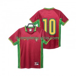 Maglia Portogallo 10 Retro Divisa Home 1998 Manica Corta ,Uomo