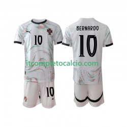 Maglia Portogallo Bernardo Silva 10 Divisa Away 2025-2026 Manica Corta ,Bambino