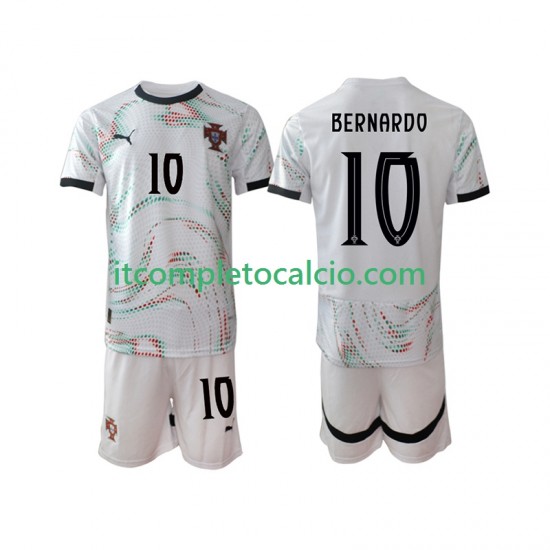 Maglia Portogallo Bernardo Silva 10 Divisa Away 2025-2026 Manica Corta ,Bambino