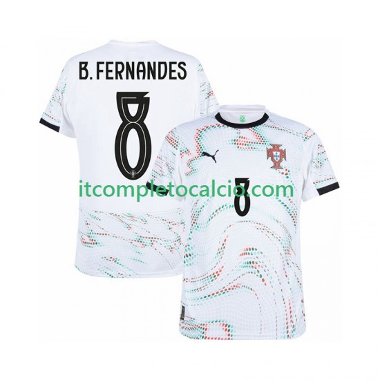 Maglia Portogallo Bruno Fernandes 8 Divisa Away 2025-2026 Manica Corta ,Uomo