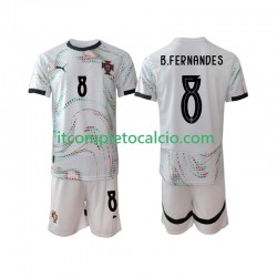 Maglia Portogallo Bruno Fernandes 8 Divisa Away 2025-2026 Manica Corta ,Bambino Maglia Portogallo Bruno Fernandes 8 Divisa Away 2025-2026 Manica Corta ,Bambino