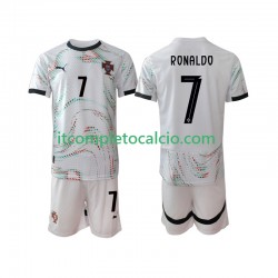 Maglia Portogallo Cristiano Ronaldo 7 Divisa Away 2025 Manica Corta ,Bambino