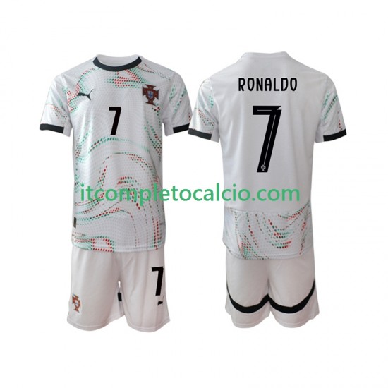 Maglia Portogallo Cristiano Ronaldo 7 Divisa Away 2025 Manica Corta ,Bambino