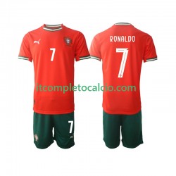 Maglia Portogallo Cristiano Ronaldo 7 Divisa Home 2025 Manica Corta ,Bambino