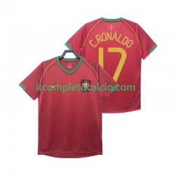 Maglia Portogallo Crstiano Ronaldo 17 Retro Divisa Home 2006 Manica Corta ,Uomo