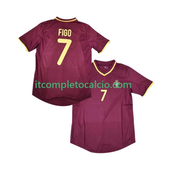 Maglia Portogallo Figo 7 2000 Retro Divisa Home Manica Corta ,Uomo