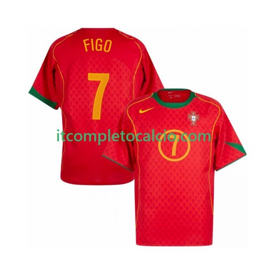 Maglia Portogallo Figo 7 Retro Divisa Home 2004 Manica Corta ,Uomo