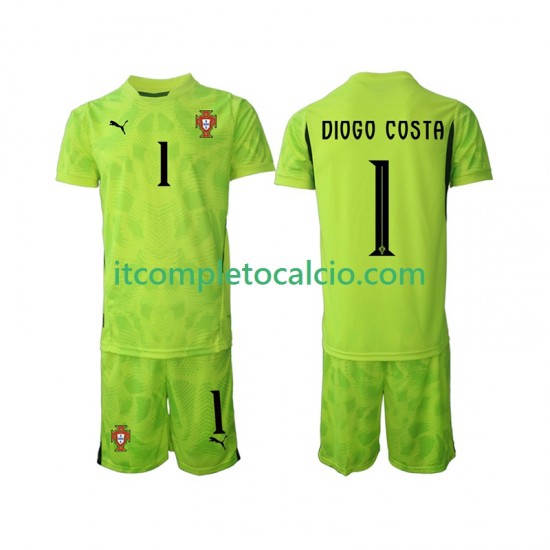Maglia Portogallo Diogo Costa 1 Portiere Divisa Home 2025 Manica Corta ,Bambino