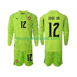 Maglia Portogallo Jose Sa 12 Portiere Divisa Home 2025 Manica Lunga ,Bambino