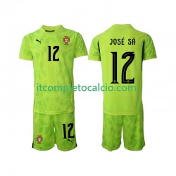 Maglia Portogallo Jose Sa 12 Portiere Divisa Home 2025 Manica Corta ,Bambino