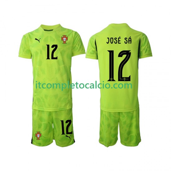 Maglia Portogallo Jose Sa 12 Portiere Divisa Home 2025 Manica Corta ,Bambino