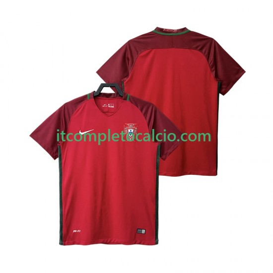 Maglia Portogallo 2016 Retro Divisa Home Manica Corta ,Uomo