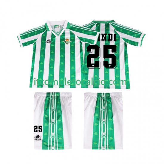 Maglia Real Betis FINIDI 25 1996 1997 Retro Divisa Home Manica Corta ,Bambino