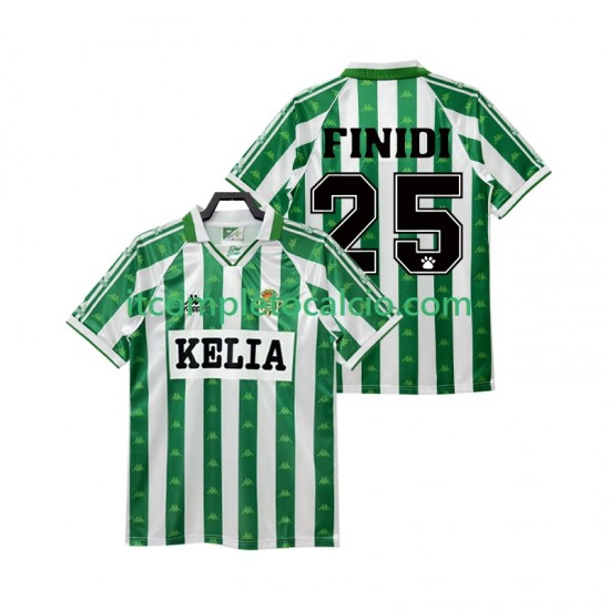 Maglia Real Betis FINIDI 25 1995 1996 Retro Divisa Home Manica Corta ,Uomo