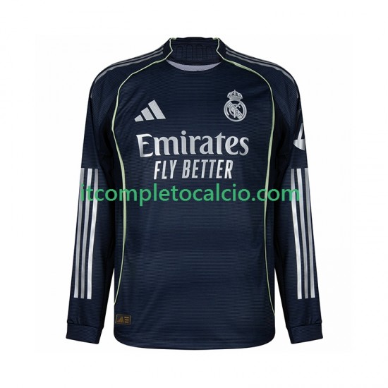 Maglia Real Madrid Divisa Away 2025-2026 Manica Lunga ,Uomo