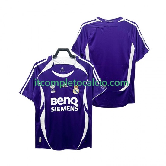 Maglia Real Madrid 2007 Retro Divisa Away 2006 Manica Corta ,Uomo