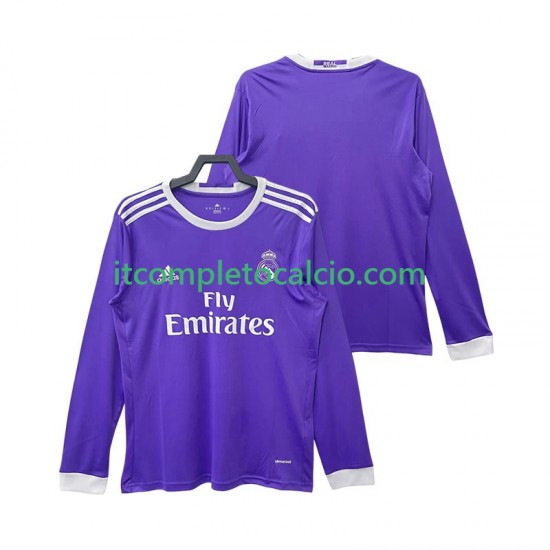 Maglia Real Madrid 2016 2017 Retro Divisa Away Manica Lunga ,Uomo