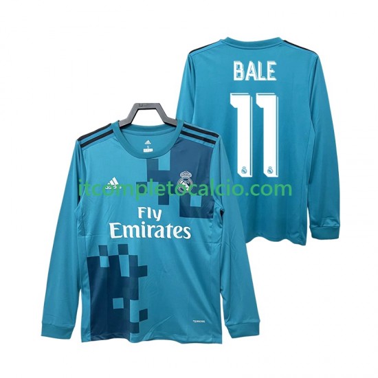 Maglia Real Madrid BALE 11 2017 2018 Retro Terza Divisa Manica Lunga ,Uomo