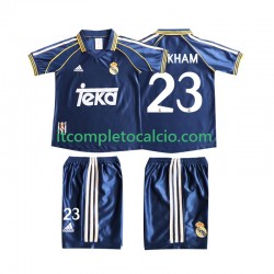 Maglia Real Madrid BECERHAM 23 Retro Terza Divisa 1998 1999 Manica Corta ,Bambino