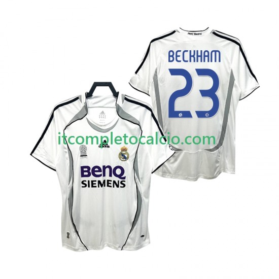 Maglia Real Madrid BECKHAM 23 2007 Retro Divisa Home 2006 Manica Corta ,Uomo