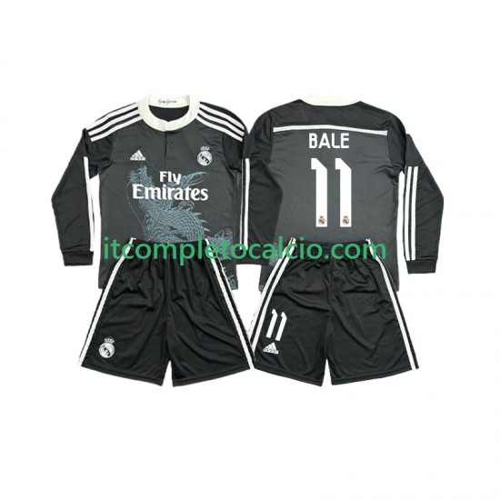 Maglia Real Madrid Bale 11 2014 2015 Retro Terza Divisa Manica Lunga ,Bambino