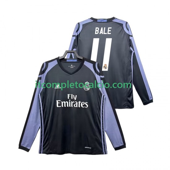Maglia Real Madrid Bale 11 2016 2017 Retro Terza Divisa Manica Lunga ,Uomo
