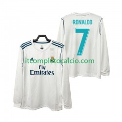 Maglia Real Madrid CRISTIANO RONALDO 7 2017 2018 Retro Divisa Home Manica Lunga ,Uomo