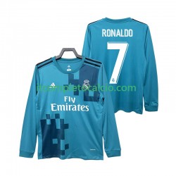 Maglia Real Madrid CRISTIANO RONALDO 7 2017 2018 Retro Terza Divisa Manica Lunga ,Uomo