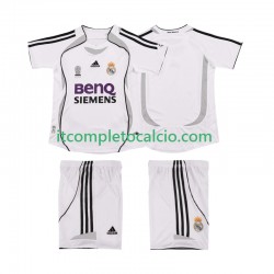 Maglia Real Madrid 2007 Retro Divisa Home 2006 Manica Corta ,Bambino