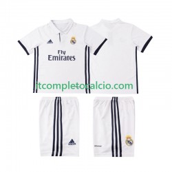 Maglia Real Madrid 2016 2017 Retro Divisa Home Manica Corta ,Bambino