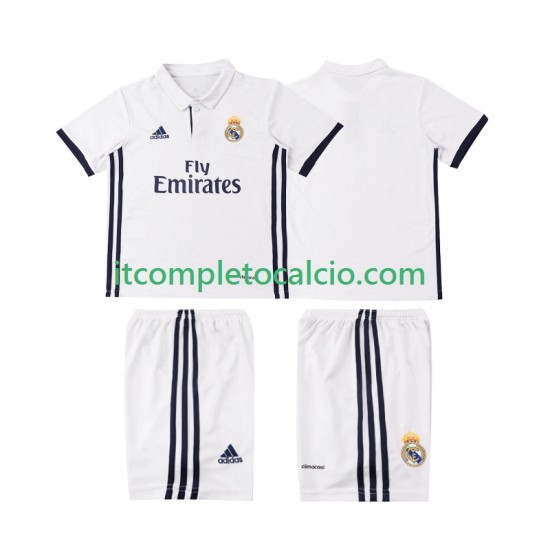 Maglia Real Madrid 2016 2017 Retro Divisa Home Manica Corta ,Bambino