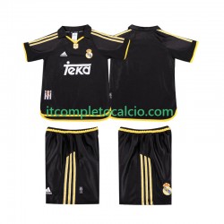 Maglia Real Madrid 2001 Retro Divisa Away 1999 Manica Corta ,Bambino