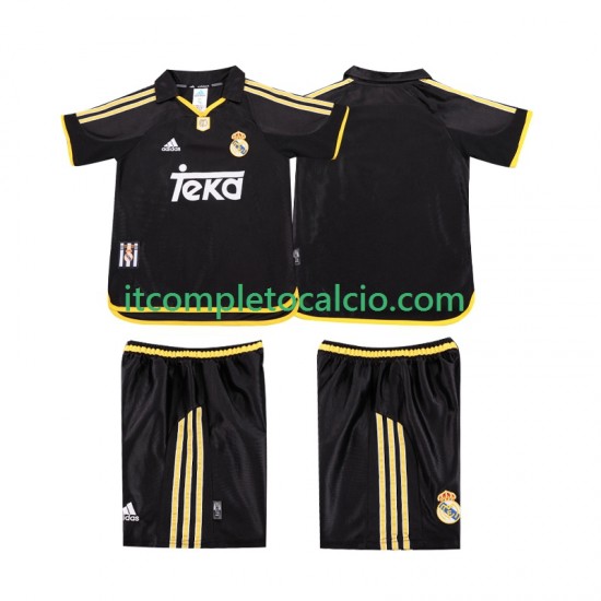 Maglia Real Madrid 2001 Retro Divisa Away 1999 Manica Corta ,Bambino