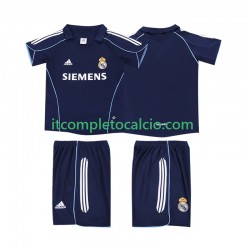Maglia Real Madrid 2005 Retro Divisa Away 2006 Manica Corta ,Bambino