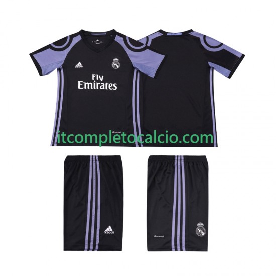 Maglia Real Madrid 2016 2017 Retro Terza Divisa Manica Corta ,Bambino
