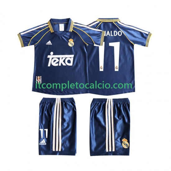Maglia Real Madrid Cristiano Ronaldo 11 Retro Terza Divisa 1998 1999 Manica Corta ,Bambino