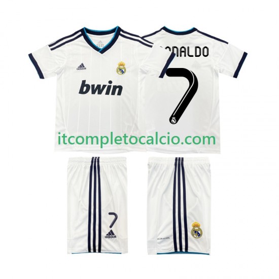 Maglia Real Madrid Cristiano Ronaldo 7 2012 2013 Retro Divisa Home Manica Corta ,Bambino