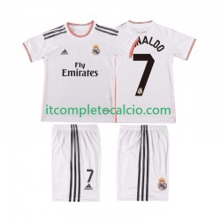 Maglia Real Madrid Cristiano Ronaldo 7 2013 2014 Retro Divisa Home Manica Corta ,Bambino