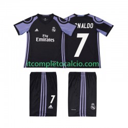 Maglia Real Madrid Cristiano Ronaldo 7 2016 2017 Retro Terza Divisa Manica Corta ,Bambino
